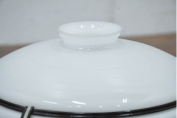 《引っ掛けシーリング式ペンダントライト加工費込み》　和製アンティーク　セルロイド装飾　緑の葉模様が映える温もりあるペンダントライト(天井照明、吊り下げ照明、シェード、電笠)(R-083840)