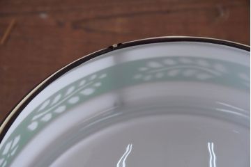 《引っ掛けシーリング式ペンダントライト加工費込み》　和製アンティーク　セルロイド装飾　緑の葉模様が映える温もりあるペンダントライト(天井照明、吊り下げ照明、シェード、電笠)(R-083840)