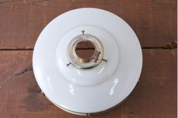 《引っ掛けシーリング式ペンダントライト加工費込み》　和製アンティーク　セルロイド装飾　上品な花模様の装飾が魅力的なペンダントライト(天井照明カバー、吊り下げ照明、シェード、電笠)(R-083841)