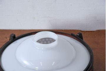 和製アンティーク　六角模様の装飾付き和風ペンダントライト(天井照明、吊り下げ照明カバー、シェード、電笠)(R-083846)