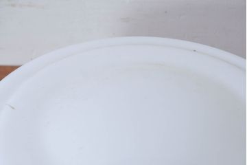 和製アンティーク　シンプルなフォルムが美しい乳白ガラスペンダントライト2個セット(天井照明カバー、吊り下げ照明、シェード、電笠)(R-083847)