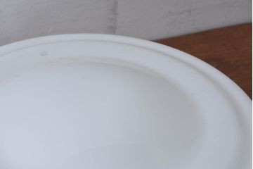 和製アンティーク　シンプルなフォルムが美しい乳白ガラスペンダントライト2個セット(天井照明カバー、吊り下げ照明、シェード、電笠)(R-083847)