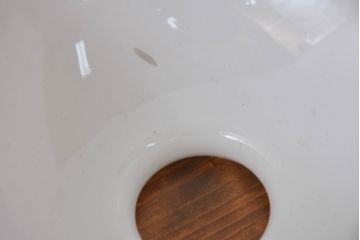 和製アンティーク　和の美を纏う優雅な乳白色ランプシェード(照明カバー、吊り下げ照明、ペンダントライト、天井照明、電笠)(R-083851)