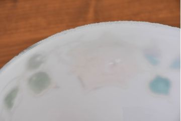 和製アンティーク　薔薇(バラ)　繊細なガラス絵が彩るレトロランプシェード2個セット(照明カバー、吊り下げ照明、ペンダントライト、天井照明、電笠)(R-083853)