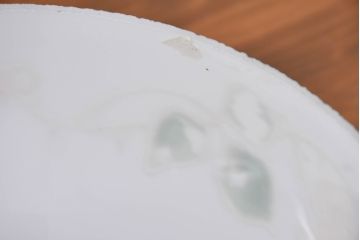 和製アンティーク　薔薇(バラ)　繊細なガラス絵が彩るレトロランプシェード2個セット(照明カバー、吊り下げ照明、ペンダントライト、天井照明、電笠)(R-083853)
