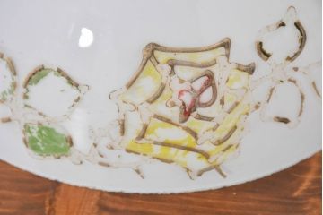 和製アンティーク　薔薇(バラ)　繊細なガラス絵が彩るレトロランプシェード2個セット(照明カバー、吊り下げ照明、ペンダントライト、天井照明、電笠)(R-083853)