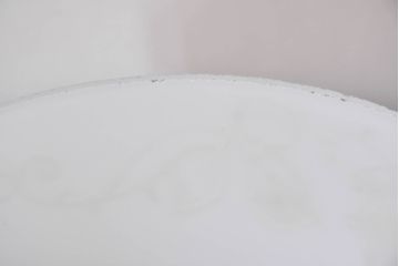 和製アンティーク　薔薇(バラ)　繊細なガラス絵が彩るレトロランプシェード2個セット(照明カバー、吊り下げ照明、ペンダントライト、天井照明、電笠)(R-083854)