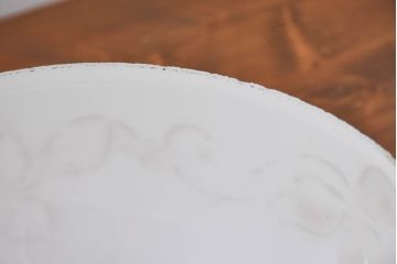 和製アンティーク　薔薇(バラ)　繊細なガラス絵が彩るレトロランプシェード2個セット(照明カバー、吊り下げ照明、ペンダントライト、天井照明、電笠)(R-083855)