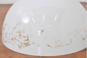 和製アンティーク　薔薇(バラ)　繊細なガラス絵が彩るレトロランプシェード(照明カバー、吊り下げ照明、ペンダントライト、天井照明、電笠)(R-083856)