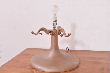 中古　国の卓越技能者「現代の名工」　ガラス工芸作家　黒木国昭作　新世紀ロマンシリーズ　キアゲハと姫女苑(ヒメジョオン)テーブルランプ(卓上照明、卓上ランプ、テーブルライト、スタンドライト、ナイトスタンド)(定価推定120万円前後)(R-083863)