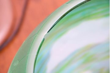 中古　国の卓越技能者「現代の名工」　ガラス工芸作家　黒木国昭作　新世紀ロマンシリーズ　キアゲハと姫女苑(ヒメジョオン)テーブルランプ(卓上照明、卓上ランプ、テーブルライト、スタンドライト、ナイトスタンド)(定価推定120万円前後)(R-083863)