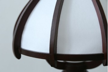 和製ヴィンテージ　民芸家具　木芸研究会　温かみある木製フレームが魅力的なスタンドライト　(R-083869)