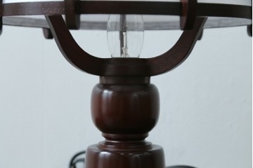 和製ヴィンテージ　民芸家具　木芸研究会　温かみある木製フレームが魅力的なスタンドライト　(R-083869)