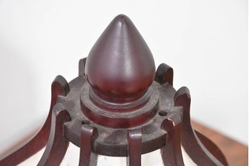 和製ビンテージ　民芸家具　木芸研究会　温かみある木製フレームが魅力的なスタンドライト(テーブルランプ、テーブル照明、テーブルライト、デスクライト、デスクスタンド、卓上照明、ヴィンテージ)(R-083869)
