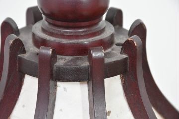 和製ビンテージ　民芸家具　木芸研究会　温かみある木製フレームが魅力的なスタンドライト(テーブルランプ、テーブル照明、テーブルライト、デスクライト、デスクスタンド、卓上照明、ヴィンテージ)(R-083869)