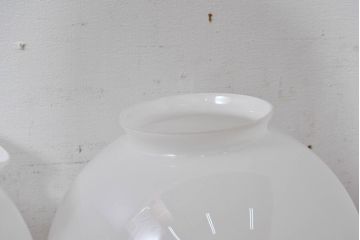 《引っ掛けシーリング式ペンダントライト加工費込み》　和製アンティーク　球体型　丸いフォルムが可愛らしいペンダントライト2個セット(吊り下げ照明、天井照明、シェード、電笠、照明カバー)(R-083872)