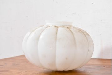 《引っ掛けシーリング式ペンダントライト加工費込み》　和製アンティーク　ふっくらと丸みのあるぼんぼり型フォルムが可愛らしいランプシェード(照明カバー、吊り下げ照明、ペンダントライト、天井照明、電笠)(R-083878)