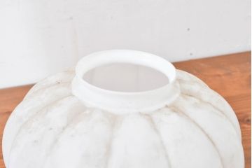 《引っ掛けシーリング式ペンダントライト加工費込み》　和製アンティーク　ふっくらと丸みのあるぼんぼり型フォルムが可愛らしいランプシェード(照明カバー、吊り下げ照明、ペンダントライト、天井照明、電笠)(R-083878)