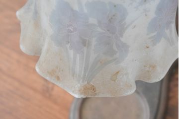 フランスビンテージ　優美な花柄シェードが魅力なデスクスタンド(テーブルスタンド、スタンドライト、卓上照明、テーブル照明、テーブルライト、デスクライト、ヴィンテージ)(R-083881)