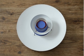 デンマークビンテージ　Louis Poulsen(ルイスポールセン)　PH5(ピーエイチ・ファイブ)　鮮やかで落ち着きのあるブルーのカラーが魅力的なペンダントライト　(R-083885)