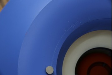 デンマークビンテージ　Louis Poulsen(ルイスポールセン)　PH5(ピーエイチ・ファイブ)　鮮やかで落ち着きのあるブルーのカラーが魅力的なペンダントライト　(R-083885)