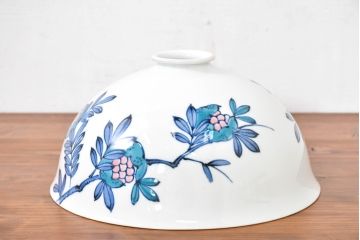 和製アンティーク　オールドノリタケ(日陶)　柘榴の図　手書きの繊細さと自然美を感じさる照明カバー(シェード、電笠、吊り下げ照明、ペンダントライト)(R-083886)