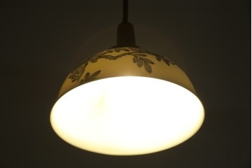 和製アンティーク　オールドノリタケ(日陶)　柘榴の図　手書きの繊細さと自然美を感じさる吊り下げ照明　(R-083886)