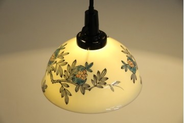 和製アンティーク　オールドノリタケ(日陶)　柘榴の図　手書きの繊細さと自然美を感じさる吊り下げ照明　(R-083886)