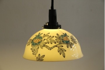 和製アンティーク　オールドノリタケ(日陶)　柘榴の図　手書きの繊細さと自然美を感じさる吊り下げ照明　(R-083886)