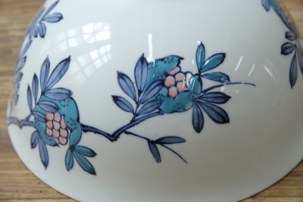 和製アンティーク　オールドノリタケ(日陶)　柘榴の図　手書きの繊細さと自然美を感じさる吊り下げ照明　(R-083886)