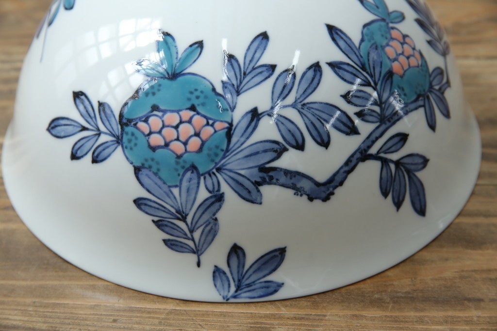 和製アンティーク　オールドノリタケ(日陶)　柘榴の図　手書きの繊細さと自然美を感じさる吊り下げ照明　(R-083886)