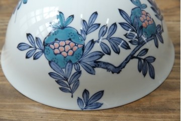 和製アンティーク　オールドノリタケ(日陶)　柘榴の図　手書きの繊細さと自然美を感じさる吊り下げ照明　(R-083886)