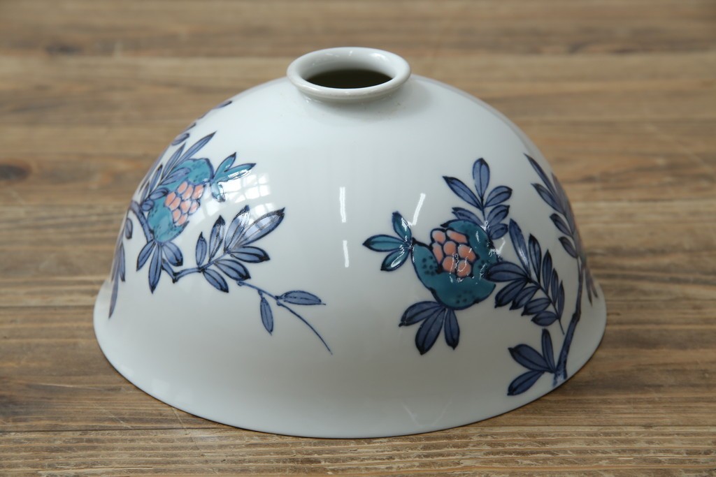 和製アンティーク　オールドノリタケ(日陶)　柘榴の図　手書きの繊細さと自然美を感じさる吊り下げ照明　(R-083886)