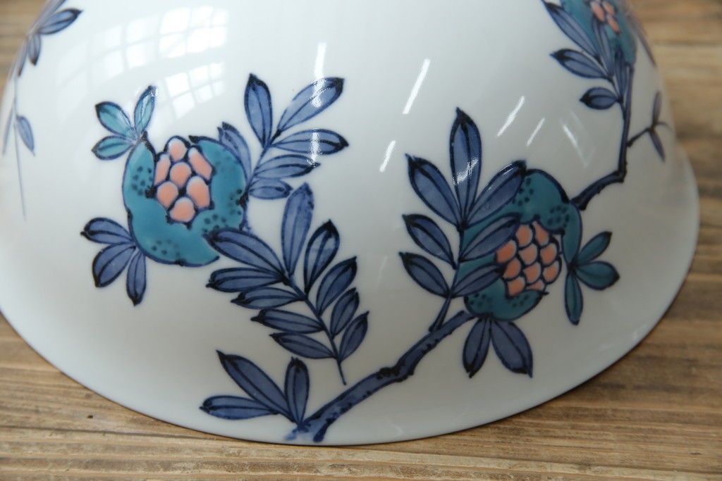 和製アンティーク　オールドノリタケ(日陶)　柘榴の図　手書きの繊細さと自然美を感じさる吊り下げ照明　(R-083886)