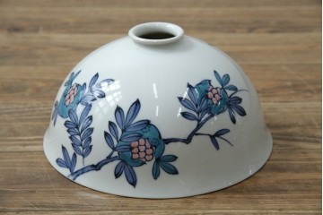 和製アンティーク　オールドノリタケ(日陶)　柘榴の図　手書きの繊細さと自然美を感じさる吊り下げ照明　(R-083886)