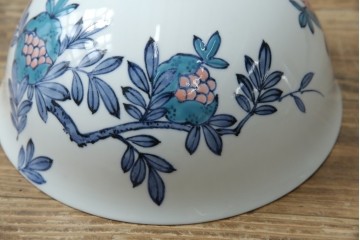 和製アンティーク　オールドノリタケ(日陶)　柘榴の図　手書きの繊細さと自然美を感じさる吊り下げ照明　(R-083886)