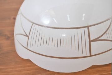 和製アンティーク　戦前　昭和初期　和モダンの空間に最適な切子が魅力の電笠2個セット(吊り下げ照明、ペンダントライト、天井照明、シェード、照明カバー)(R-083887)