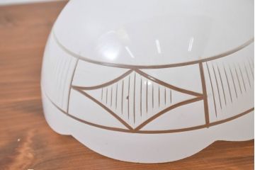 和製アンティーク　戦前　昭和初期　和モダンの空間に最適な切子が魅力の電笠2個セット(吊り下げ照明、ペンダントライト、天井照明、シェード、照明カバー)(R-083887)