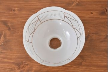 和製アンティーク　戦前　昭和初期　和モダンの空間に最適な切子が魅力の電笠2個セット(吊り下げ照明、ペンダントライト、天井照明、シェード、照明カバー)(R-083887)