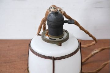 和製アンティーク　セルロイド装飾　素朴で愛らしいフォルムが魅力のペンダントライト(天井照明、吊り下げ照明、シェード、電笠)(R-083892)