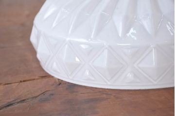 和製アンティーク　被せガラス　繊細なデザインが気品溢れる電笠(ペンダントライト、吊り下げ照明、天井照明、シェード)(R-083898)