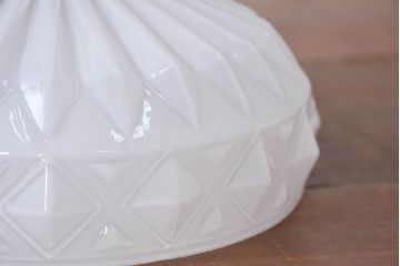 和製アンティーク　被せガラス　繊細なデザインが気品溢れる電笠(ペンダントライト、吊り下げ照明、天井照明、シェード)(R-083898)