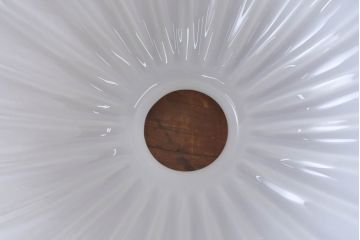 和製アンティーク　被せガラス　レトロな雰囲気と可愛らしいデザインが魅力の電笠(ペンダントライト、吊り下げ照明、天井照明、シェード)(R-083899)