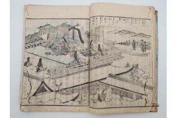 江戸期　享和3年　上垣守国　西村中和・速水春暁斎画　「養蚕秘録」　3冊揃(蚕業、上垣伊兵衛守国、扶桑園第一産、木版画、絵入本、和本、古書)(R-083900)