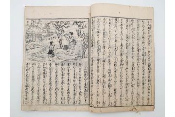 江戸期　享和3年　上垣守国　西村中和・速水春暁斎画　「養蚕秘録」　3冊揃(蚕業、上垣伊兵衛守国、扶桑園第一産、木版画、絵入本、和本、古書)(R-083900)