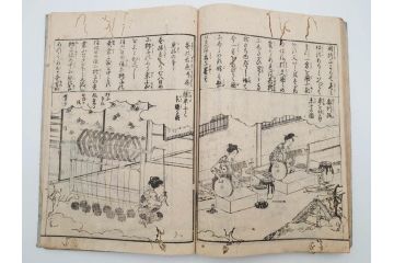 江戸期　享和3年　上垣守国　西村中和・速水春暁斎画　「養蚕秘録」　3冊揃(蚕業、上垣伊兵衛守国、扶桑園第一産、木版画、絵入本、和本、古書)(R-083900)
