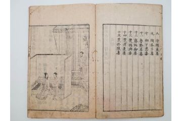 江戸期　承応2年　「新刻古列女傳(伝)」　8冊揃(木版画、伝記、絵入本、古書、和本)(R-083902)