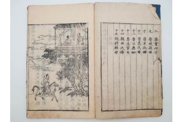 江戸期　承応2年　「新刻古列女傳(伝)」　8冊揃(木版画、伝記、絵入本、古書、和本)(R-083902)
