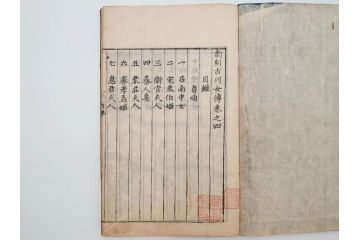 江戸期　承応2年　「新刻古列女傳(伝)」　8冊揃(木版画、伝記、絵入本、古書、和本)(R-083902)