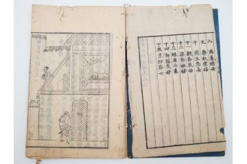 江戸期　承応2年　「新刻古列女傳(伝)」　8冊揃(木版画、伝記、絵入本、古書、和本)(R-083902)